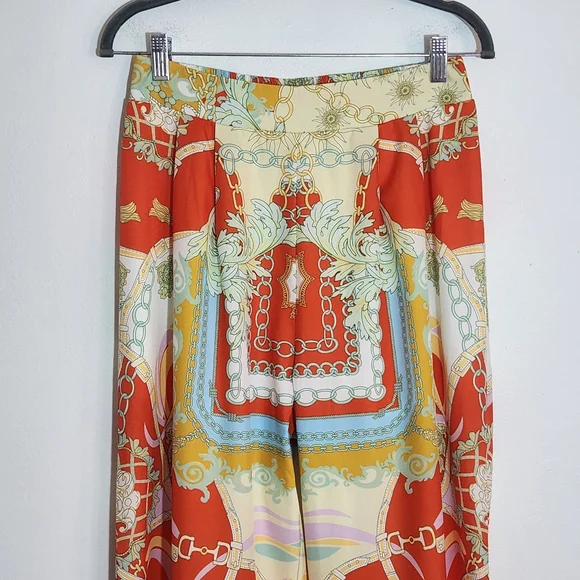 Miss Avenue Boho Print Wide Leg Flowy Pants Size Medium - Picture 2 of 10